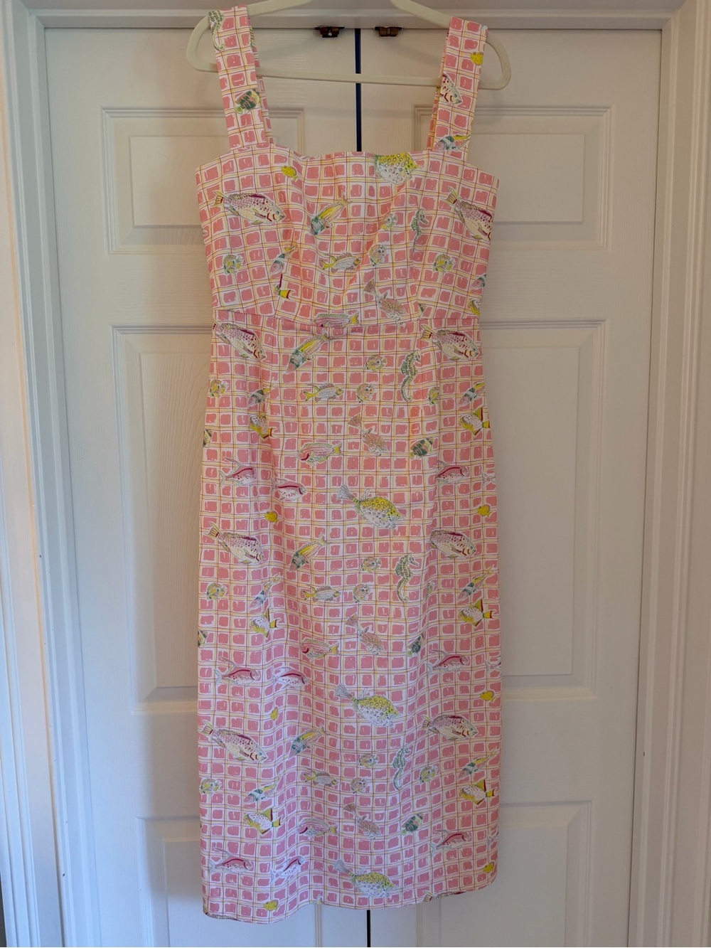 NWOT Coco Shop Pink Pink Fish Long Slip Dress size Medium